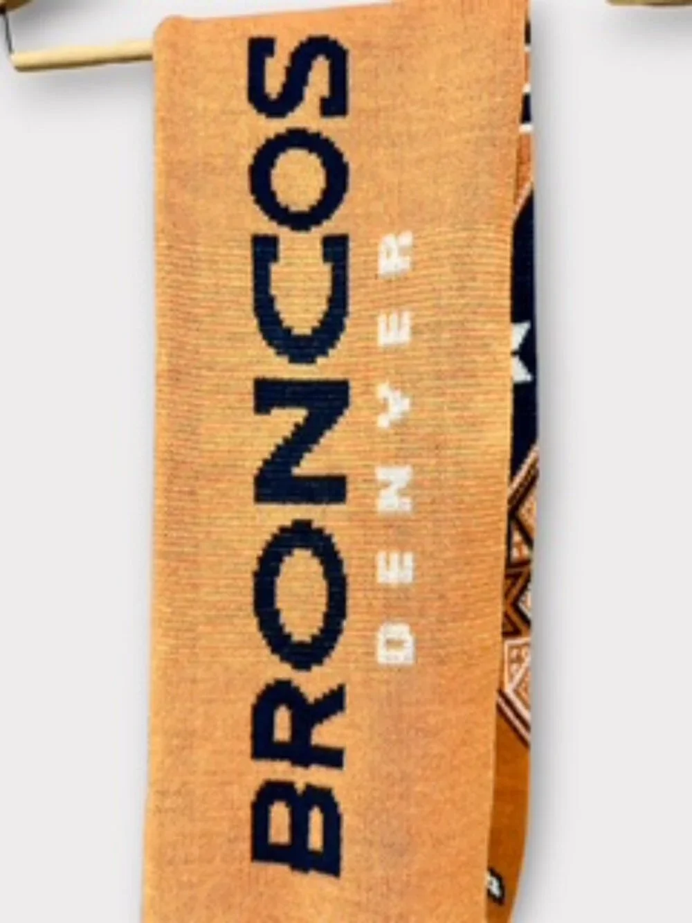 Forever Collectibles Denver Broncos Scarf Snowflakes Fringe Orange and Navy
